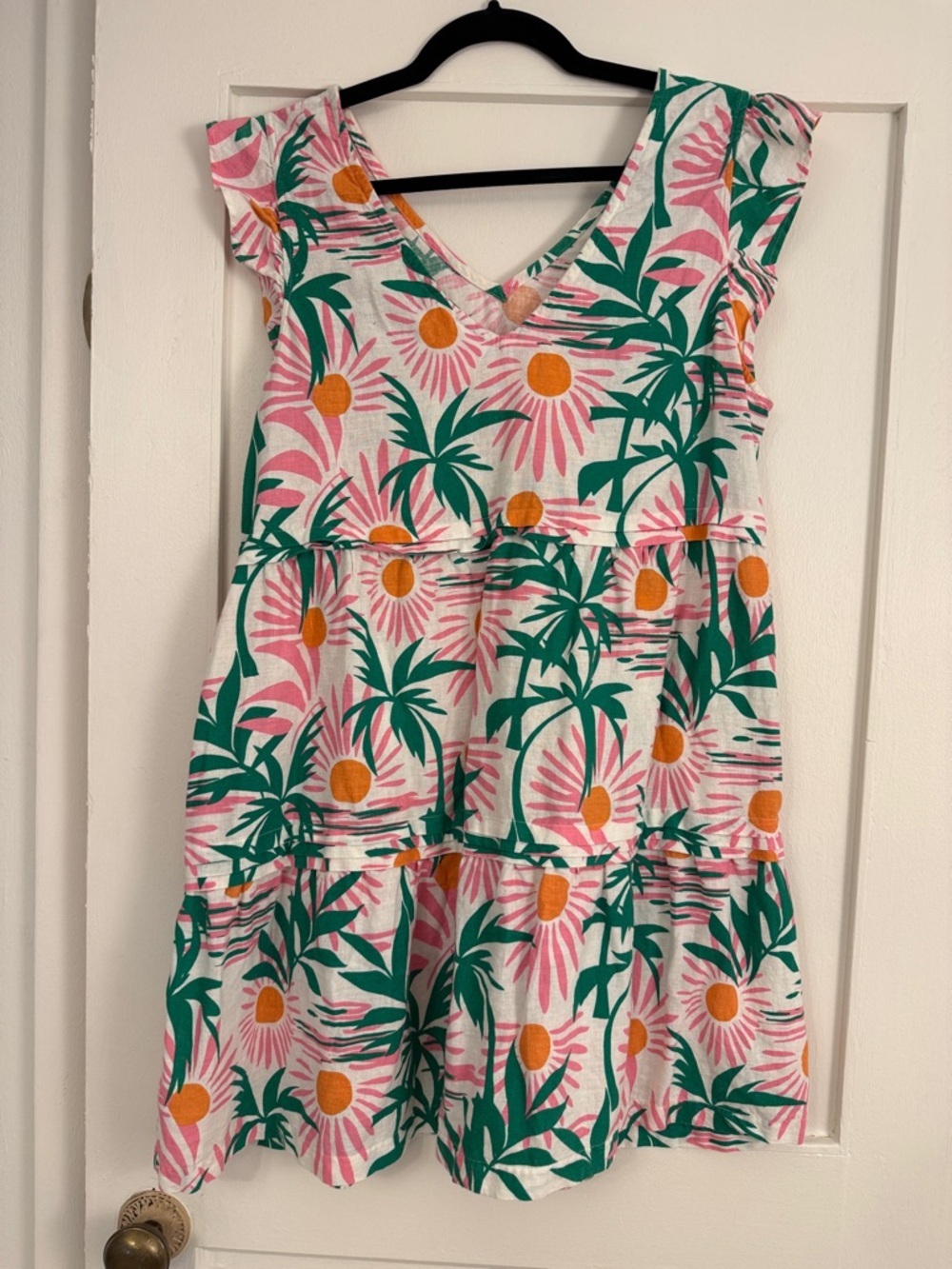 C&C California Tropical Floral Tiered mini Dress - Large like new